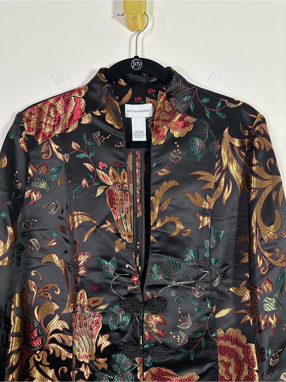 Soft Surroundings Moon Dynasty Floral Embroidered Satin Jacket - Picture 2 of 7